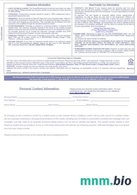 Wielka Brytania Starling Bank wyciąg z kredytu hipotecznego w formatach Word i PDF, 3 strony 3